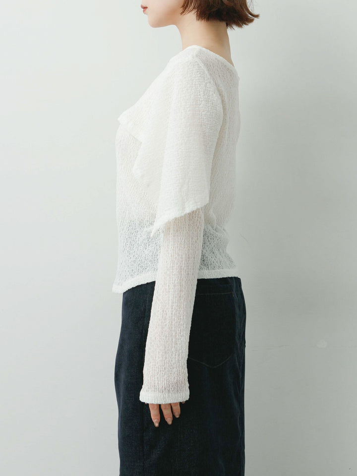 [予約]レースケープデザイントップス/beige