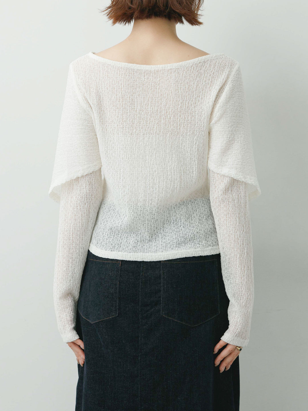 [予約]レースケープデザイントップス/beige
