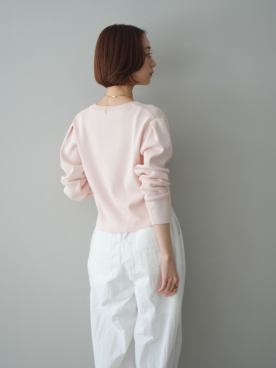 [SET]クリアボタンタックニットカーディガン+ドロストサイドラインナイロンパンツ(2set)