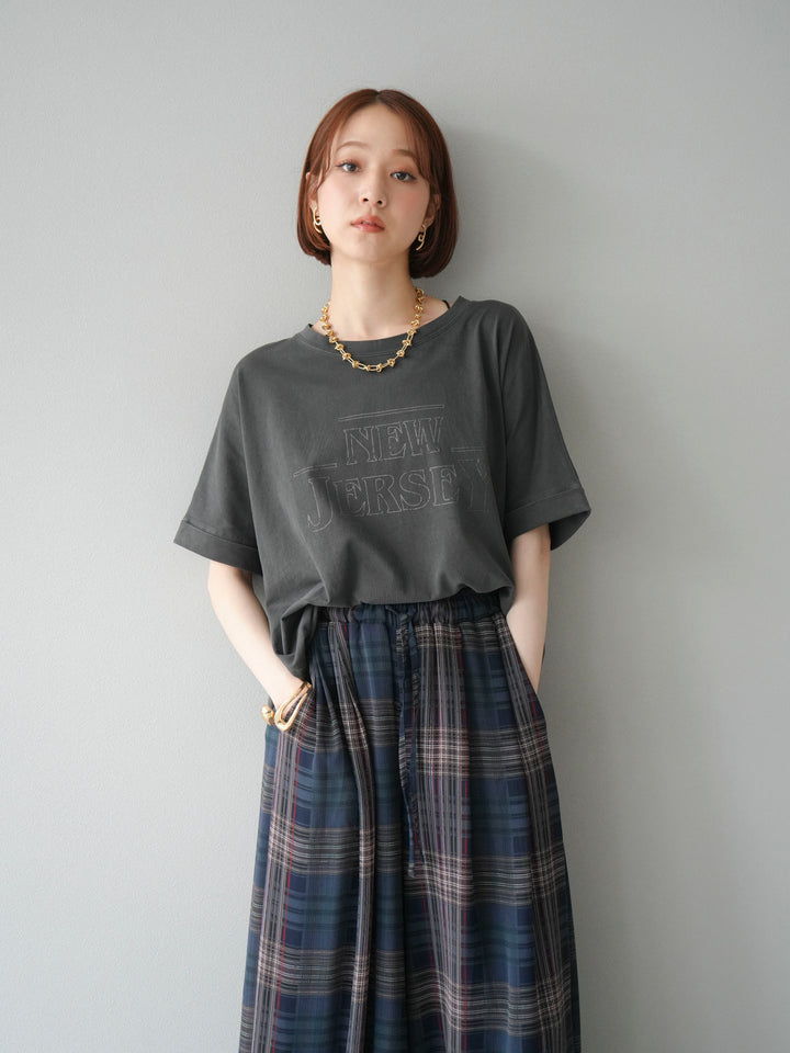 [予約]ビンテージロゴプリントTシャツ/チャコール