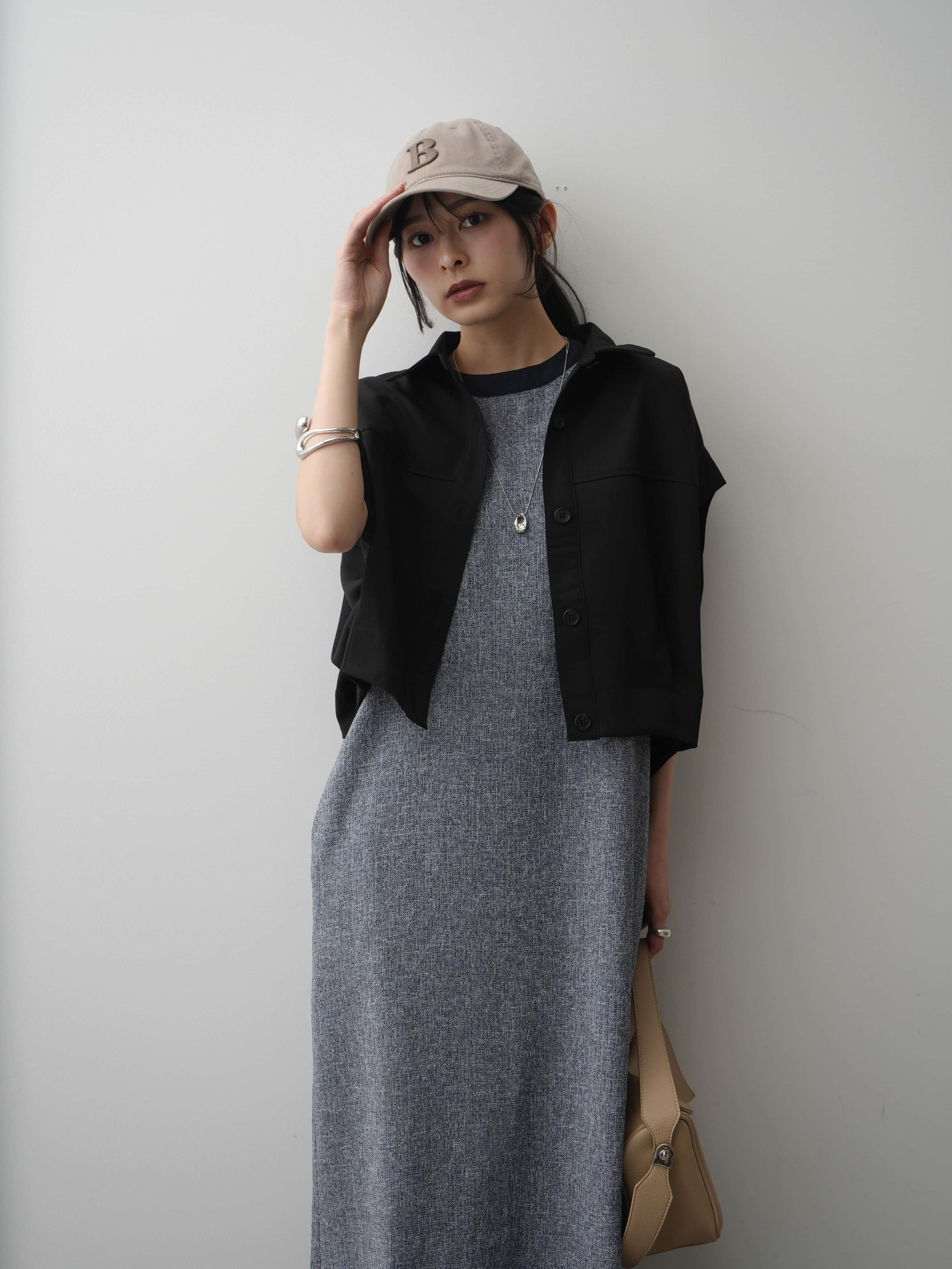 予約]サマーツイードフリンジヘムロングIラインワンピース/navy – Lumier