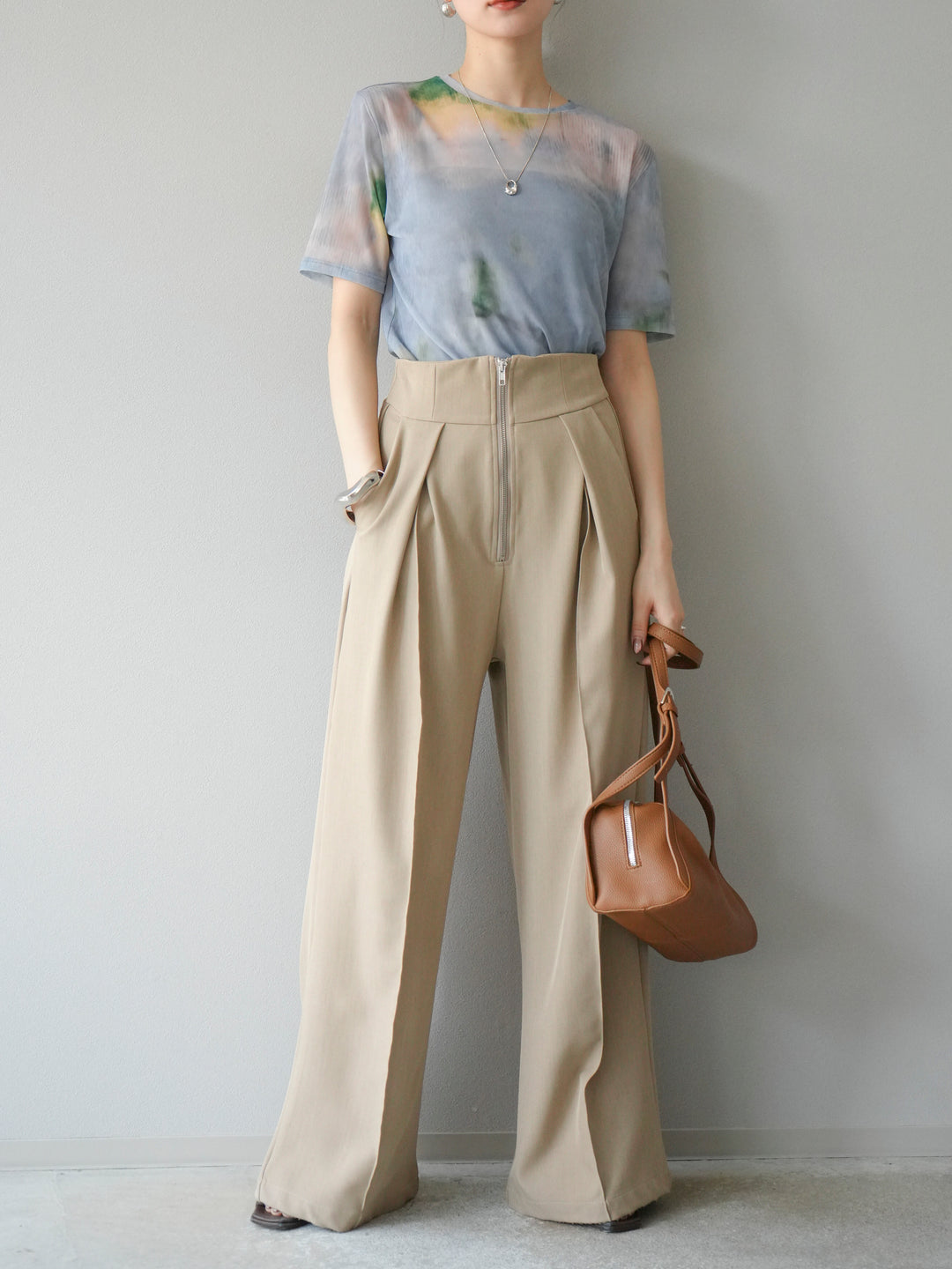 [予約]タイダイ柄シアーハーフトップス/サックス