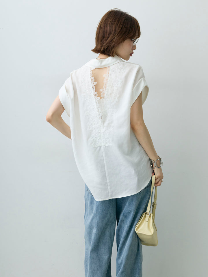 [SET]バックレースフレンチシャツ+バックレースフレンチシャツ(2set)