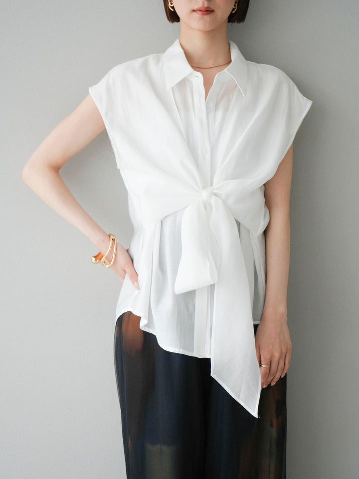 [予約]フロントタイシアーブラウス/アイボリー