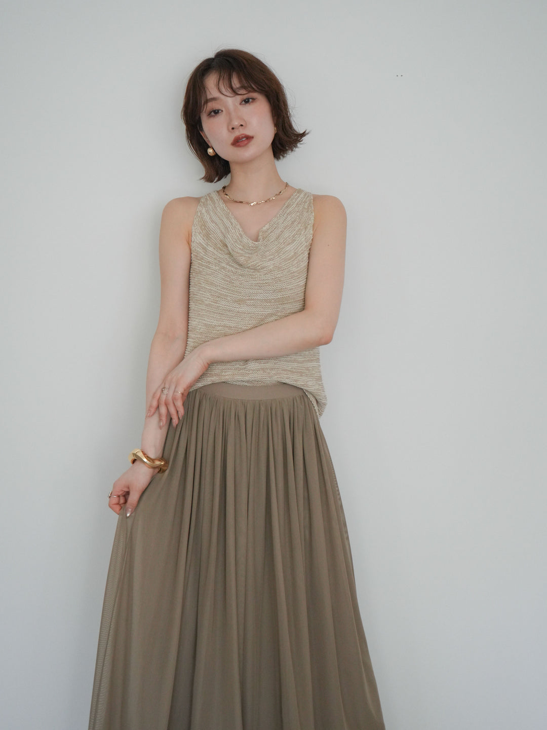 [予約]メランジニットアメスリトップス/beige
