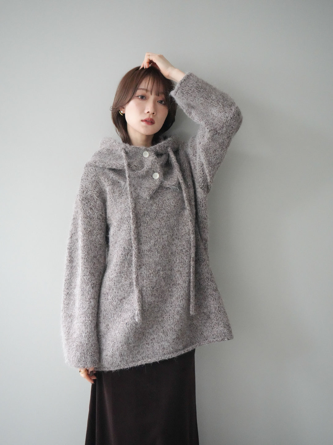 [SET]バラクラバSETニットプルオーバー+ベルベットナロースカート(2set)