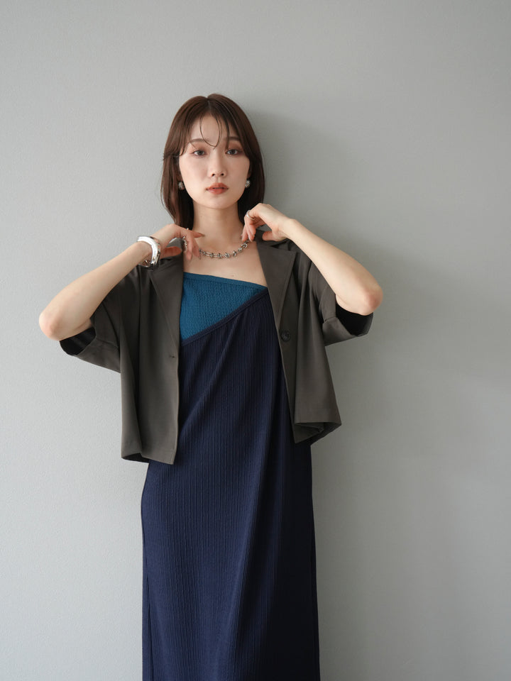 [予約]ハーフショートジャケット/チャコール