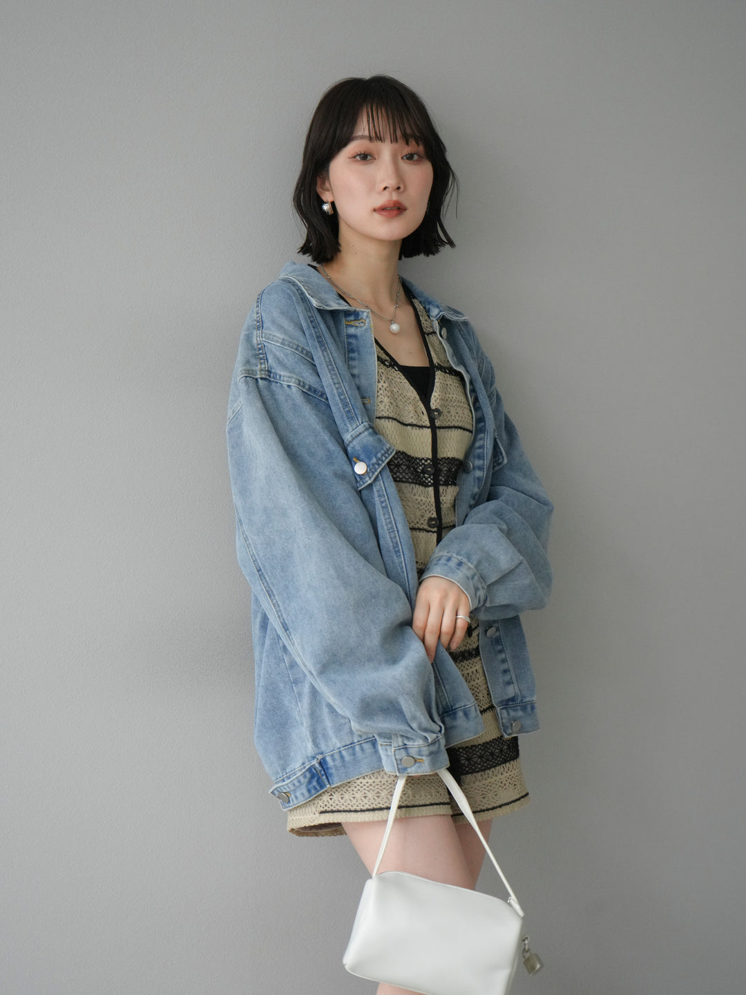 [予約]ワンハンドルスクエアミニバッグ/ホワイト