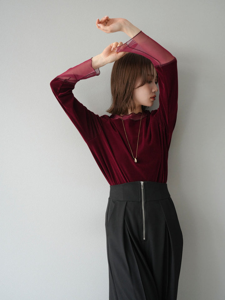 [SET]シアー切替ベロアトップス+シアー切替ベロアトップス(2set)