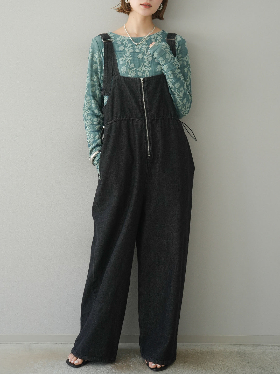 【預購】雙層紗布提花上衣/綠