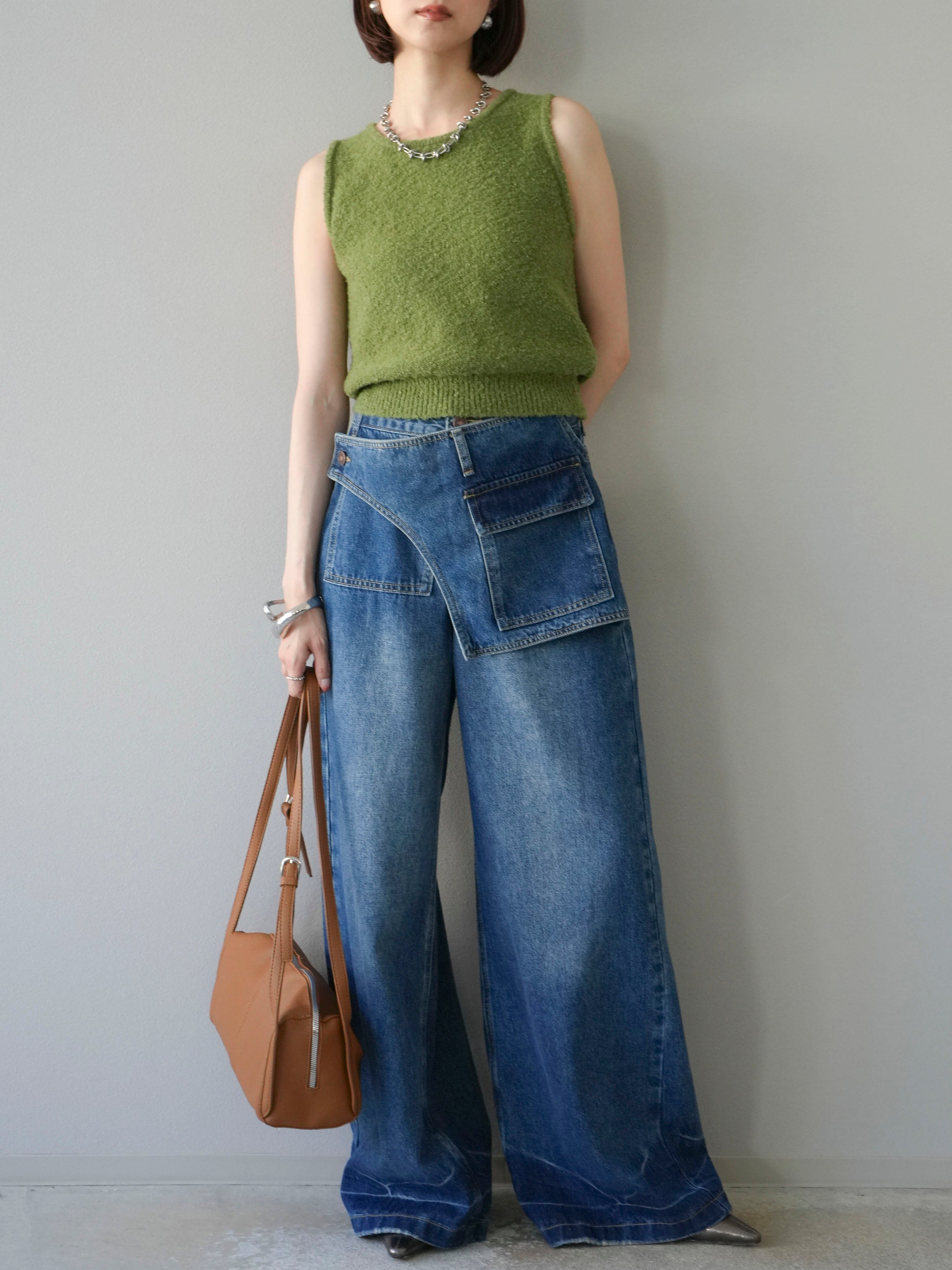 予約]ラップルーズワイドデニム/ブルー – Lumier