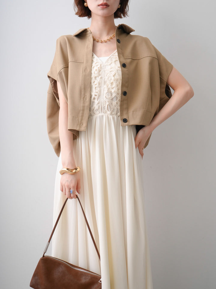 [予約]クロシェシフォンキャミワンピース/ivory
