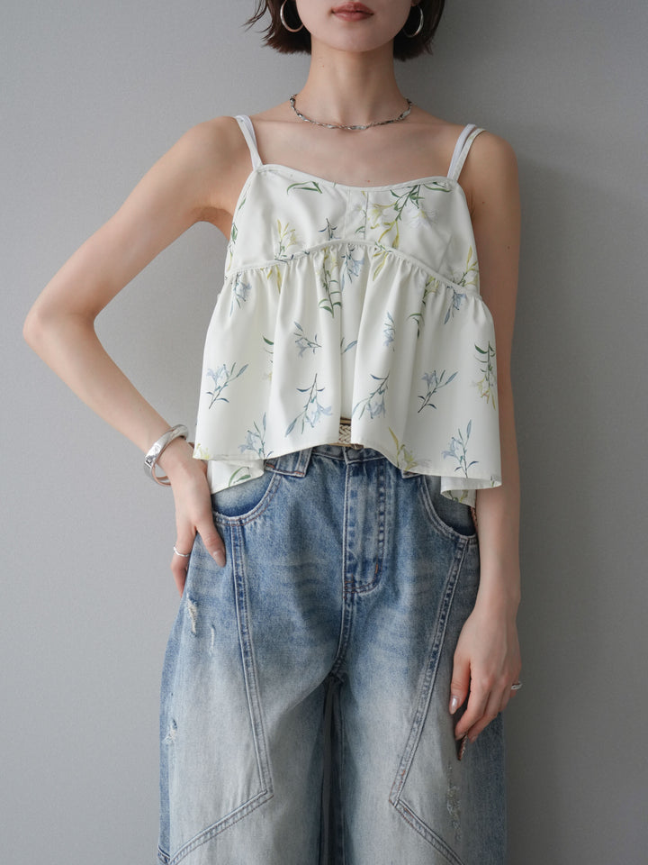 [SET]フラワープリントキャミソール+フラワープリントキャミソール(2set)
