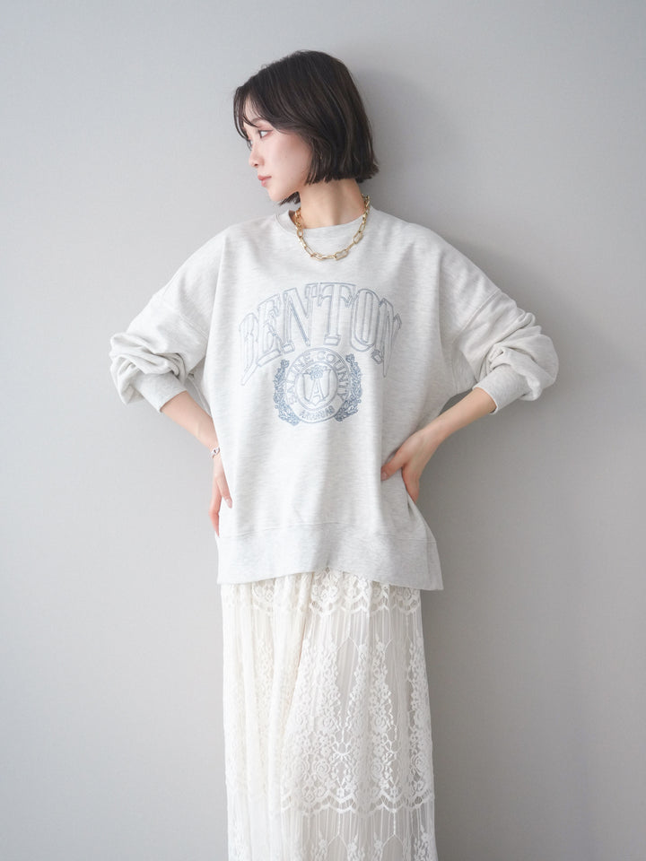 [予約]カレッジロゴ刺繍BIGスウェットプルオーバー/lightgray