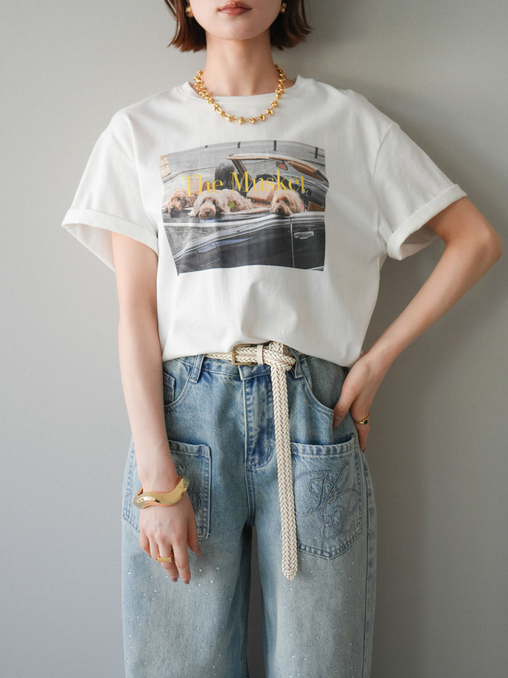 [予約]ドッグフォトTEE/white