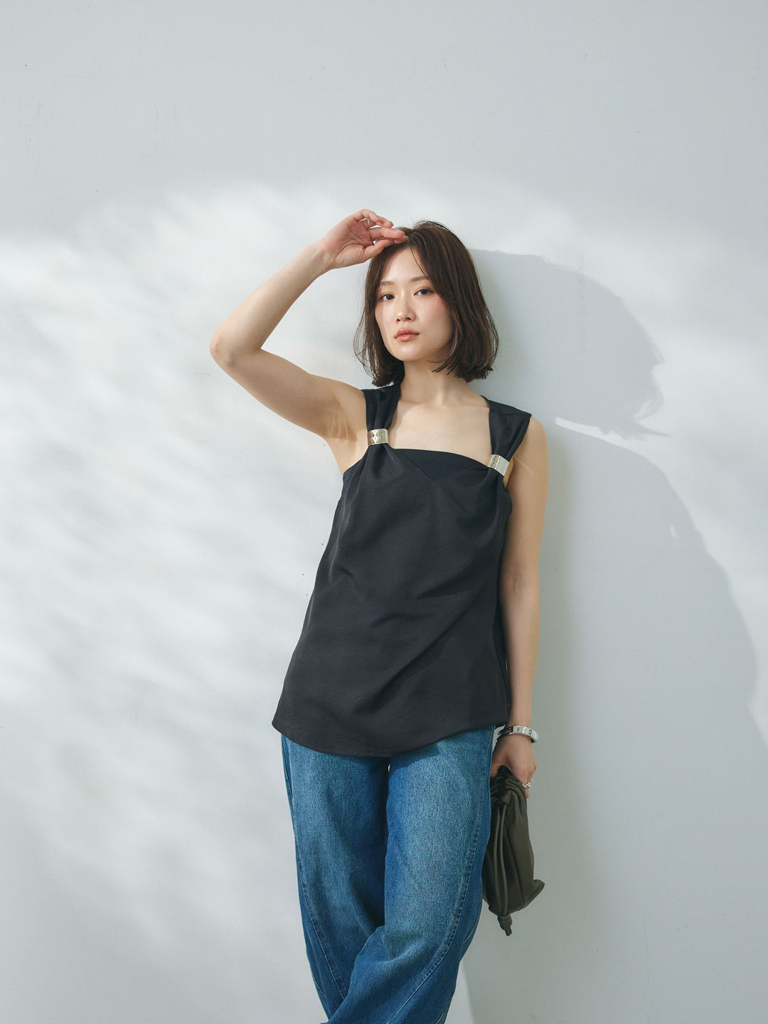 【Allure】[SET]メタルモチーフノースリーブブラウス+メタルモチーフノースリーブブラウス(2set)