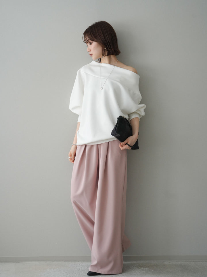[予約]ベルト付キーホルダーモチーフワイドパンツ/pink