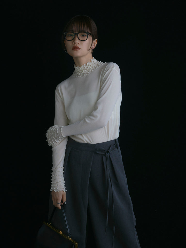 【Allure】[SET]シアーフリルメロートップス+シアーフリルメロートップス(2set)