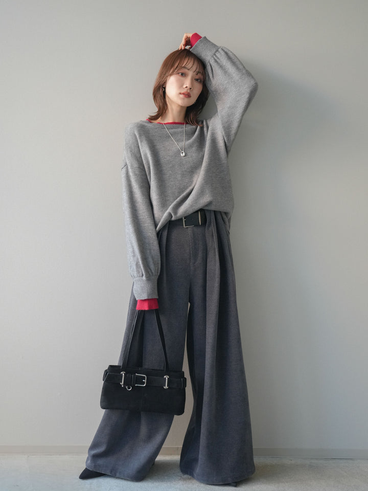 [SET]ベルトデザインループコールテンワイドパンツ(ベルト付き)+ベルトデザインループコールテンワイドパンツ(ベルト付き)(2set)