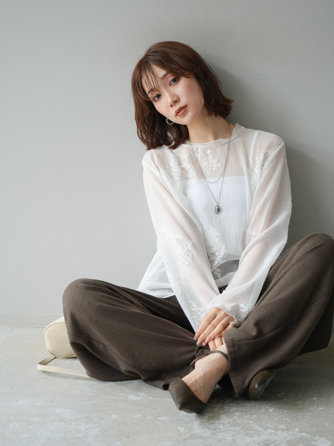 [予約]刺繍シアープルオーバー/オフ