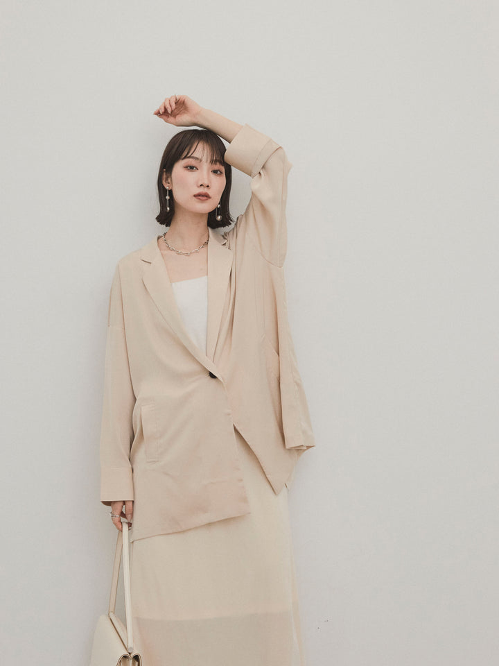 [SET] 霧面緞面外套 + 天鵝絨半身裙 (2set)