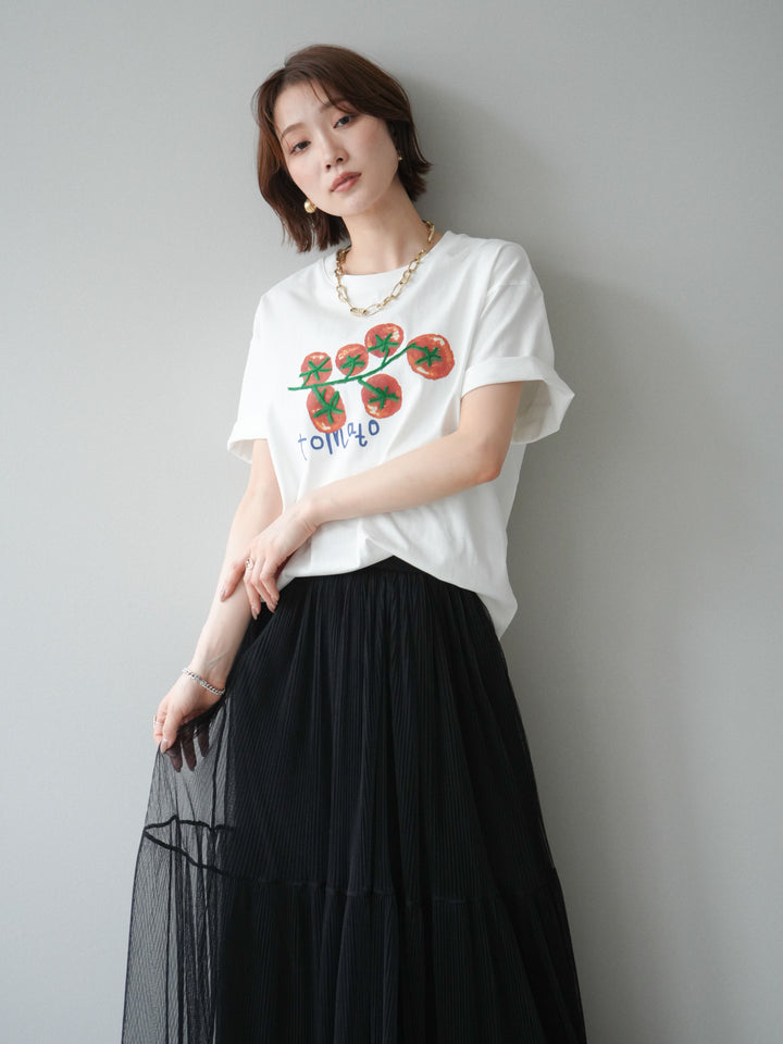 【預購】番茄刺繡T卹/白色