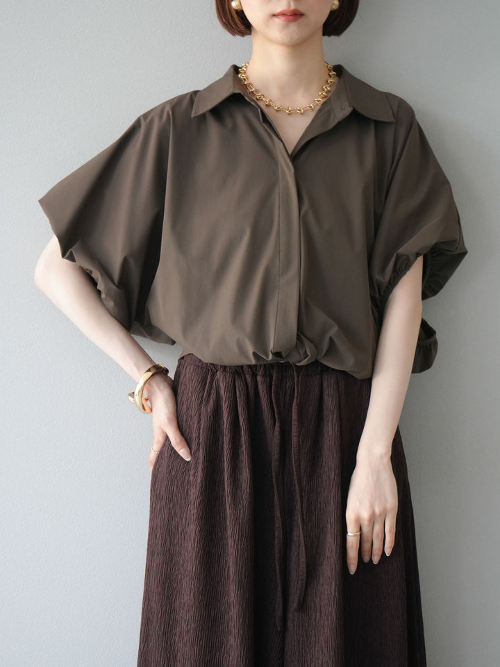 [予約]ICE TOUCHパフスリーブシャツ/ブラウン