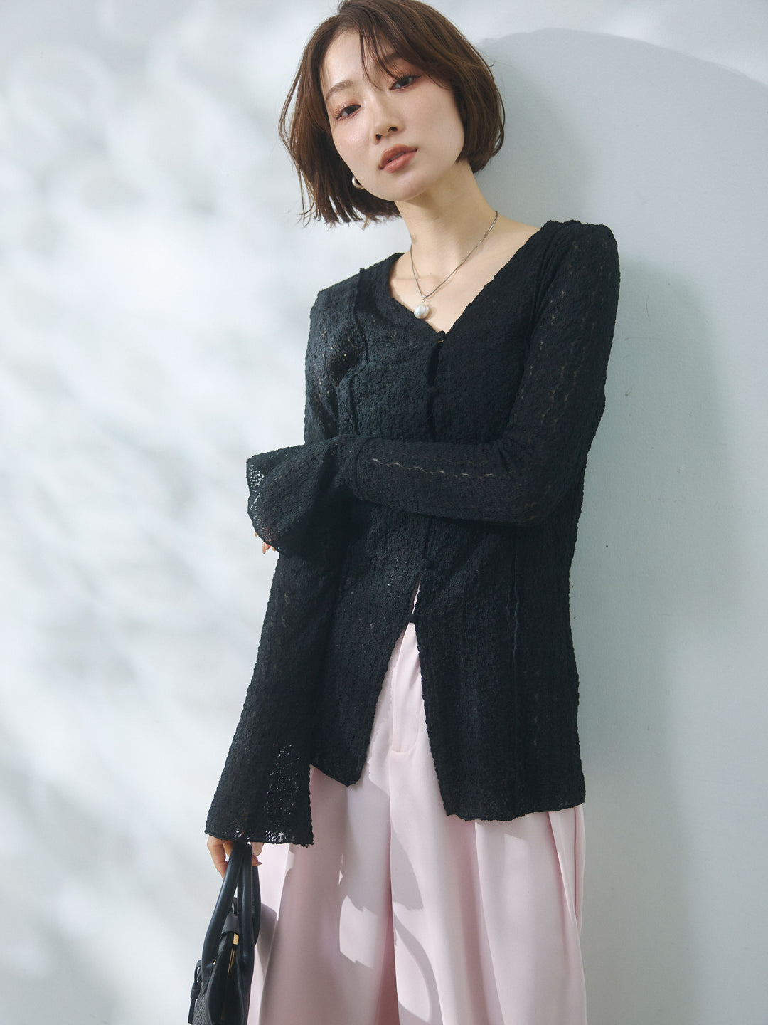 【Allure】[SET]ストレッチレースカーディガン+ストレッチレースカーディガン(2set)