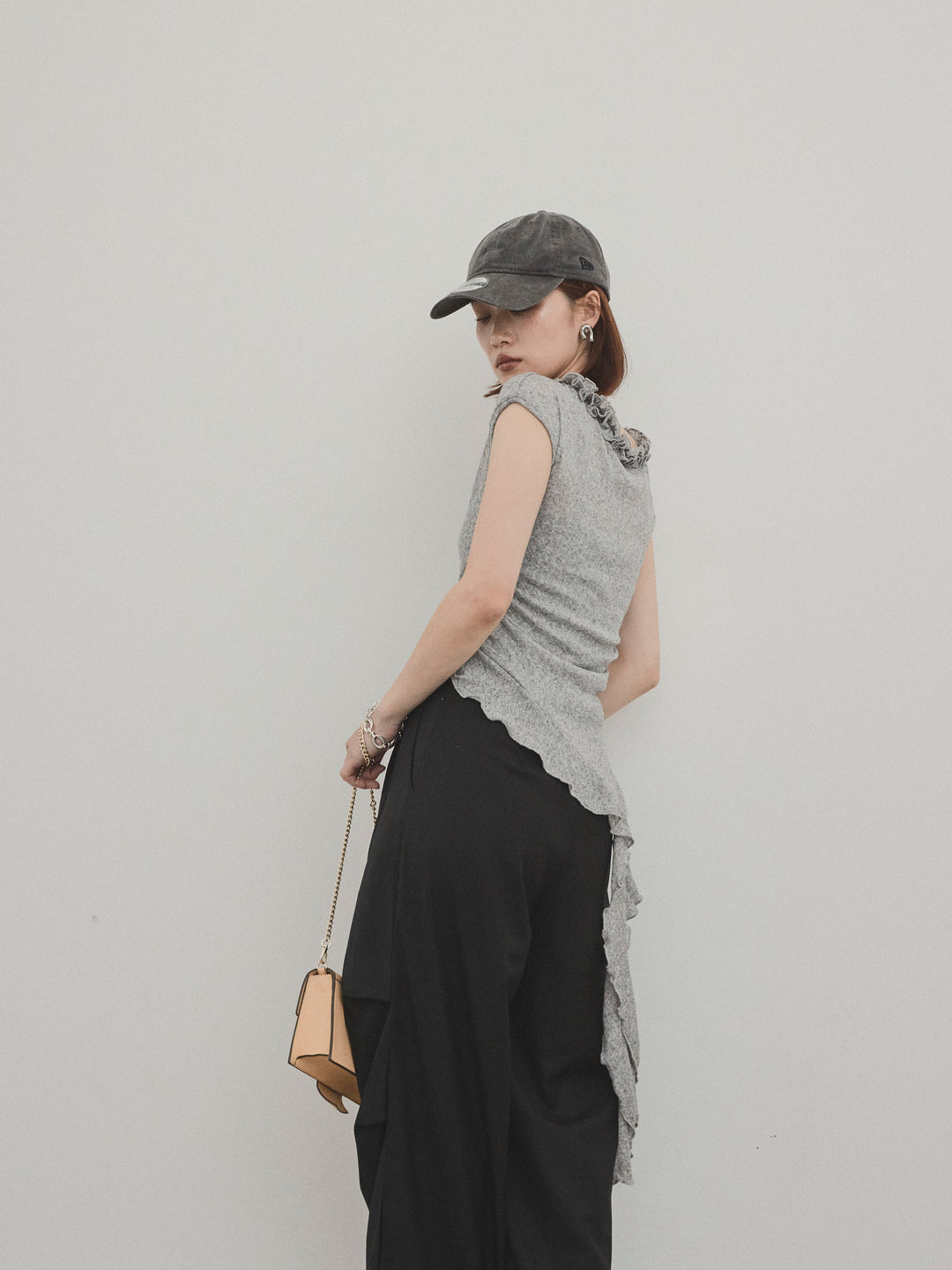 [SET]ラッフルシアーニットタンクトップ+ラッフルシアーニットタンクトップ(2set)