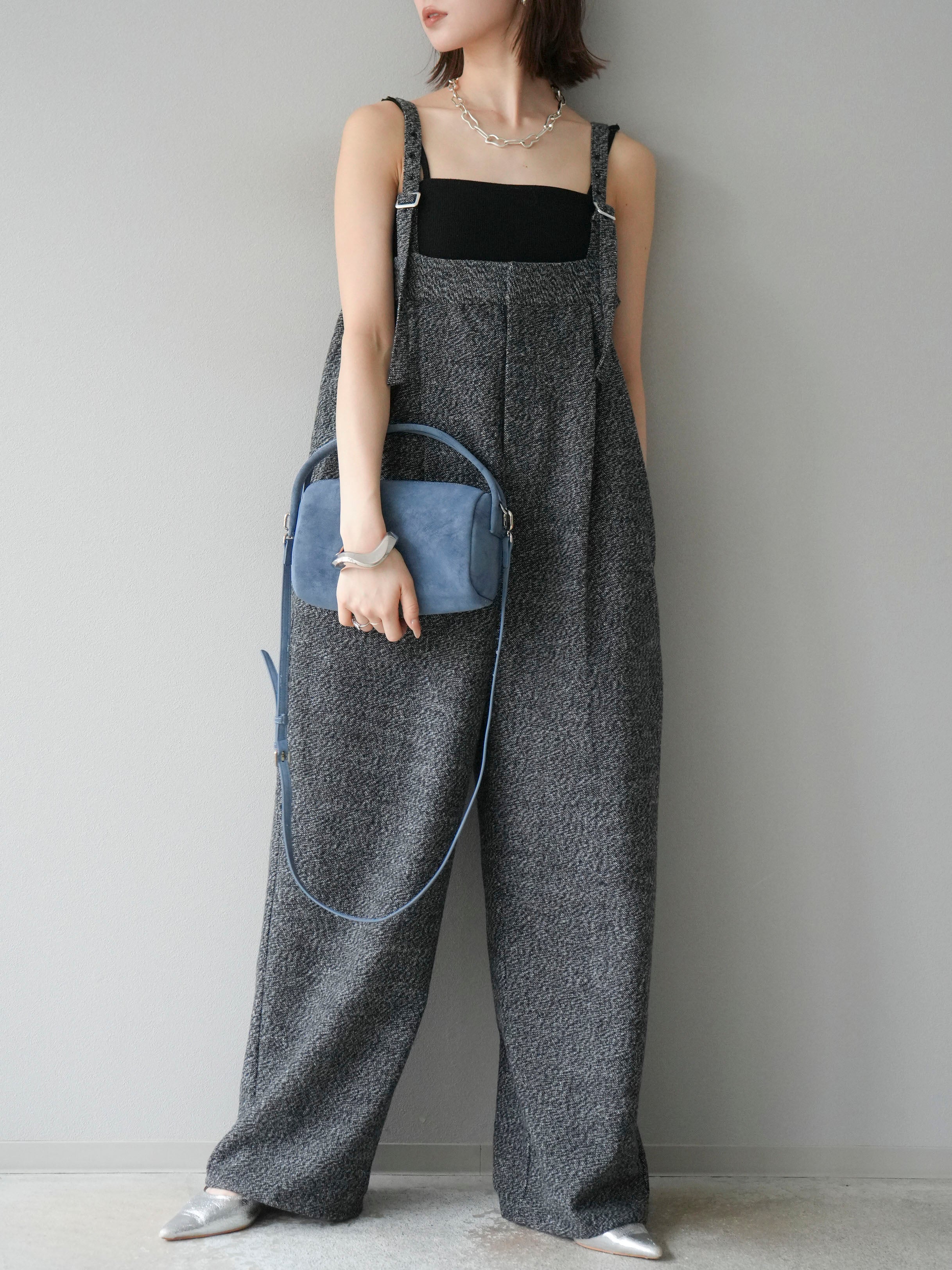 予約]ツイードベアサロペット/ブラック – Lumier