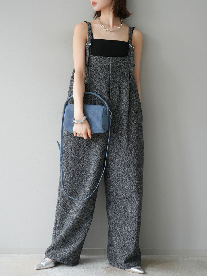 [予約]ツイードベアサロペット/ブラック