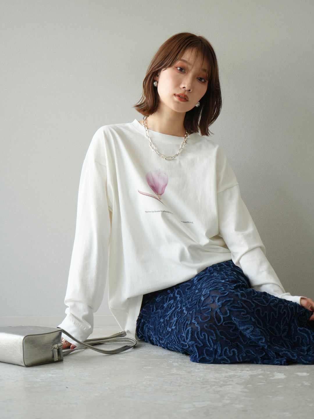 [予約]フラワーフォトプリントBIGロンT /オフ2