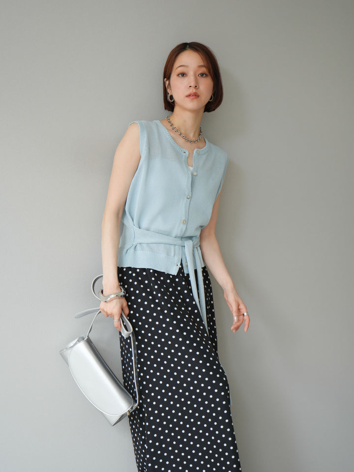 [予約]ウエストベルトニットベスト/ブルー