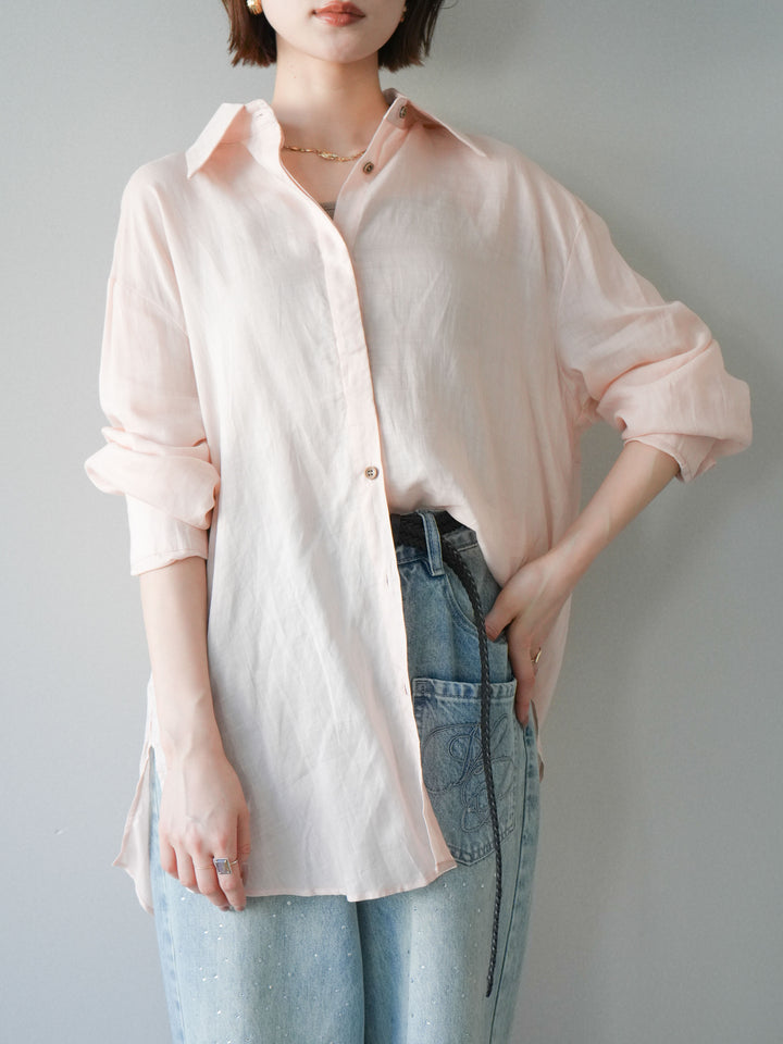 [予約]バックオープンツイストシャツ/pink