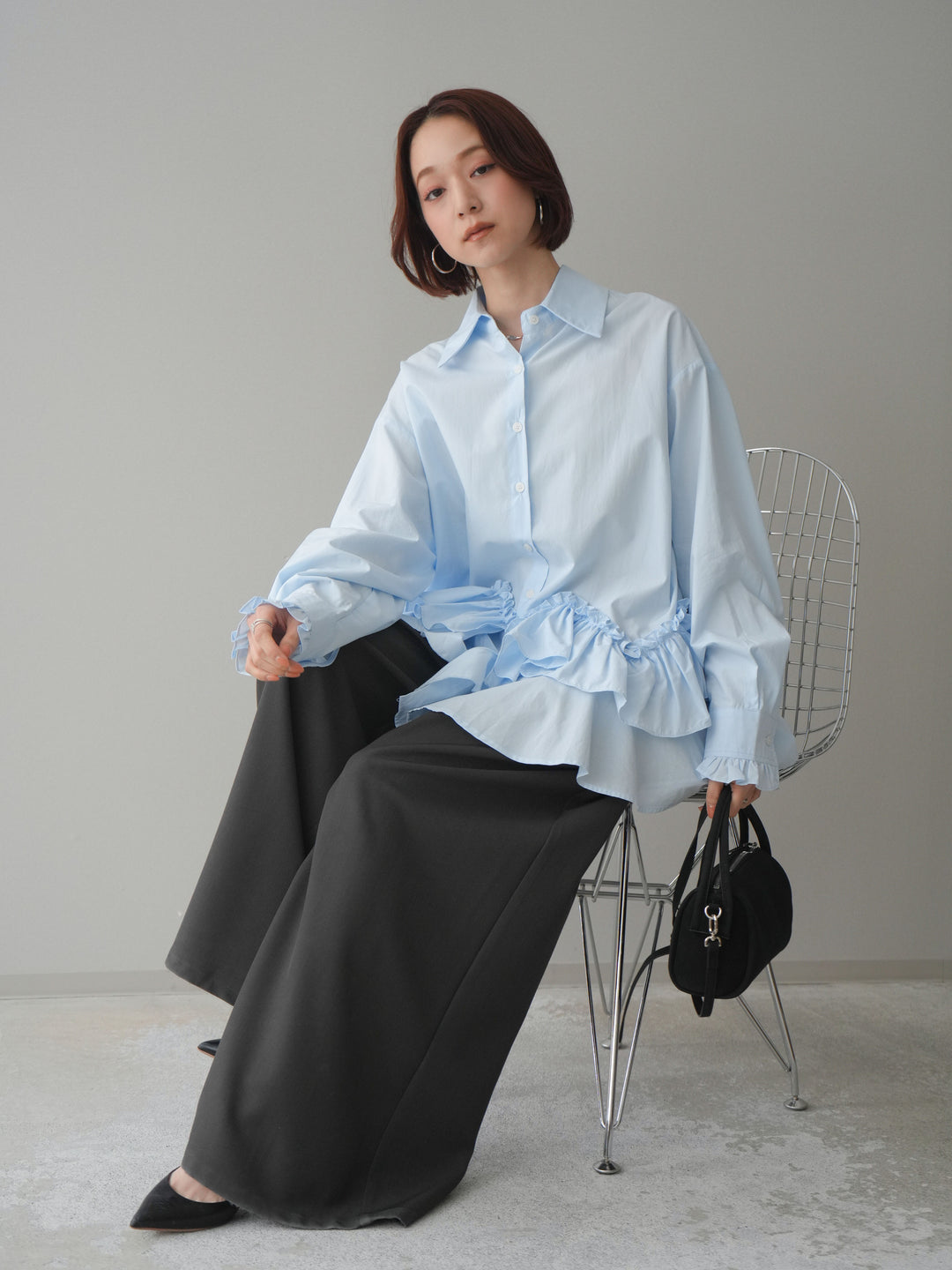 [SET]ラッフルデザインティアードブラウス+ラッフルデザインティアードブラウス(2set)