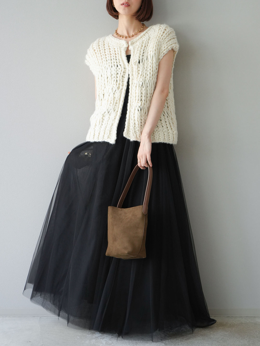 [予約]チュールボリュームスカート/ブラック