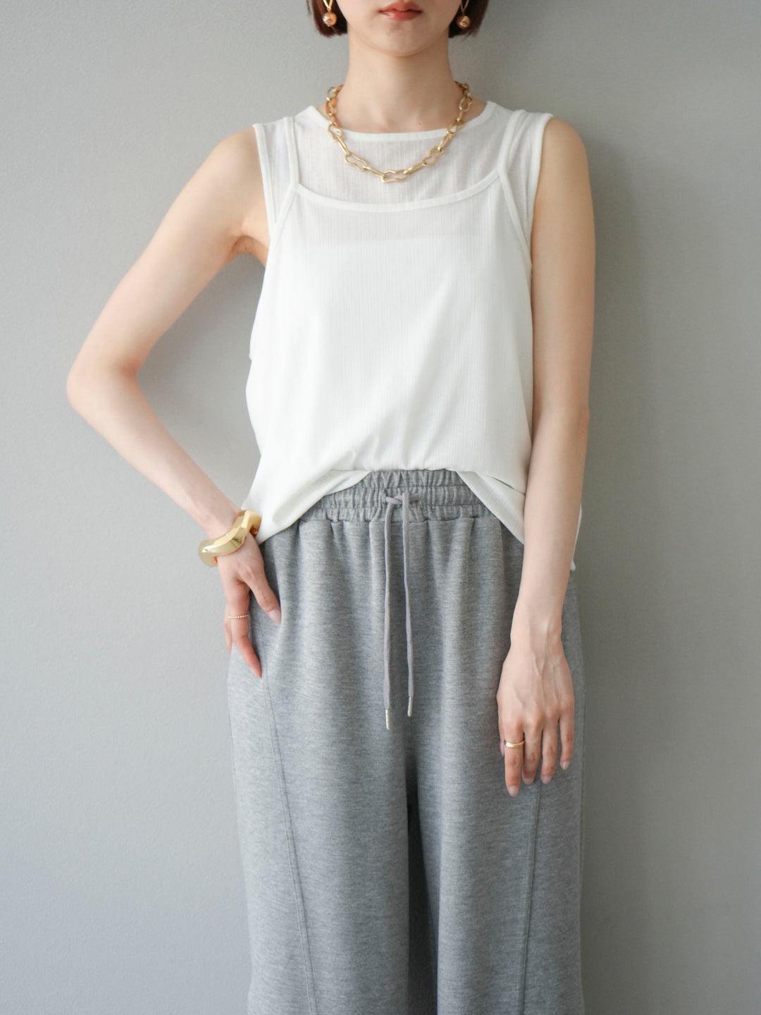 [預訂] Ice Touch 2WAY Design 吊帶背心/白色