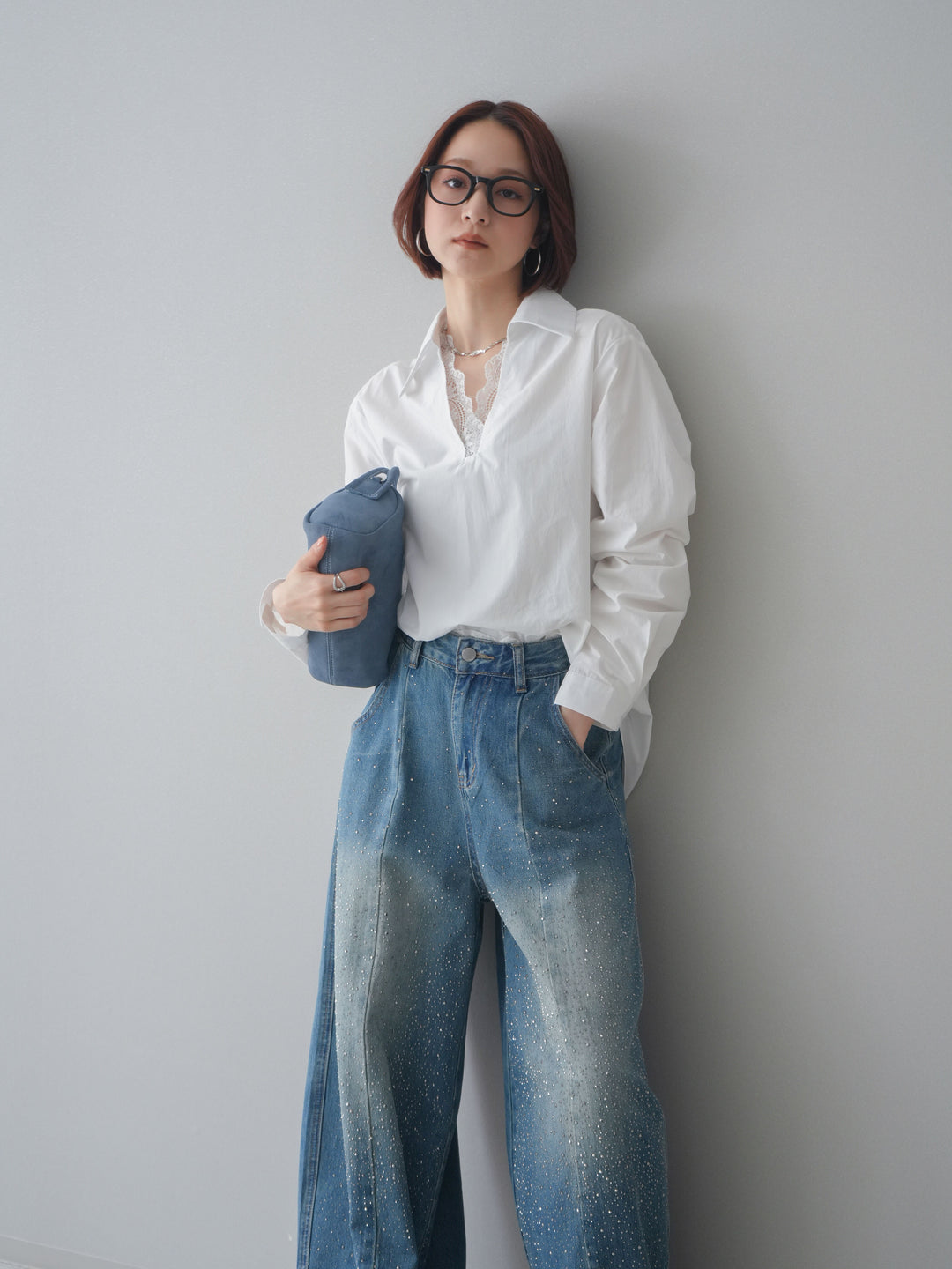 [SET]レースネックスキッパーブラウス+選べるアクセセット(2set)