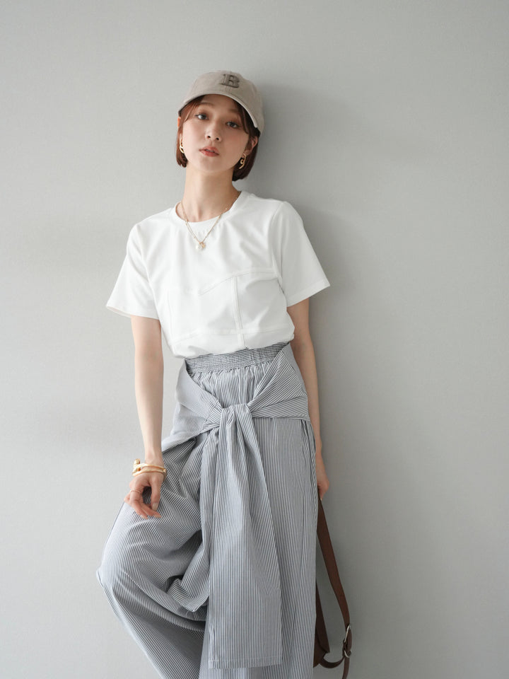 [SET]ビスチェデザインTシャツ+選べるアクセセット(2set)