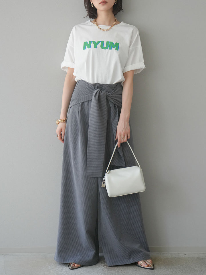 [預購] “NYUM” 標誌印花 Dry Touch 棉質 T卹/米白色