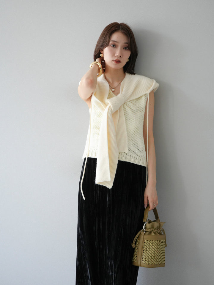 [予約]フードニットマフラー/アイボリー