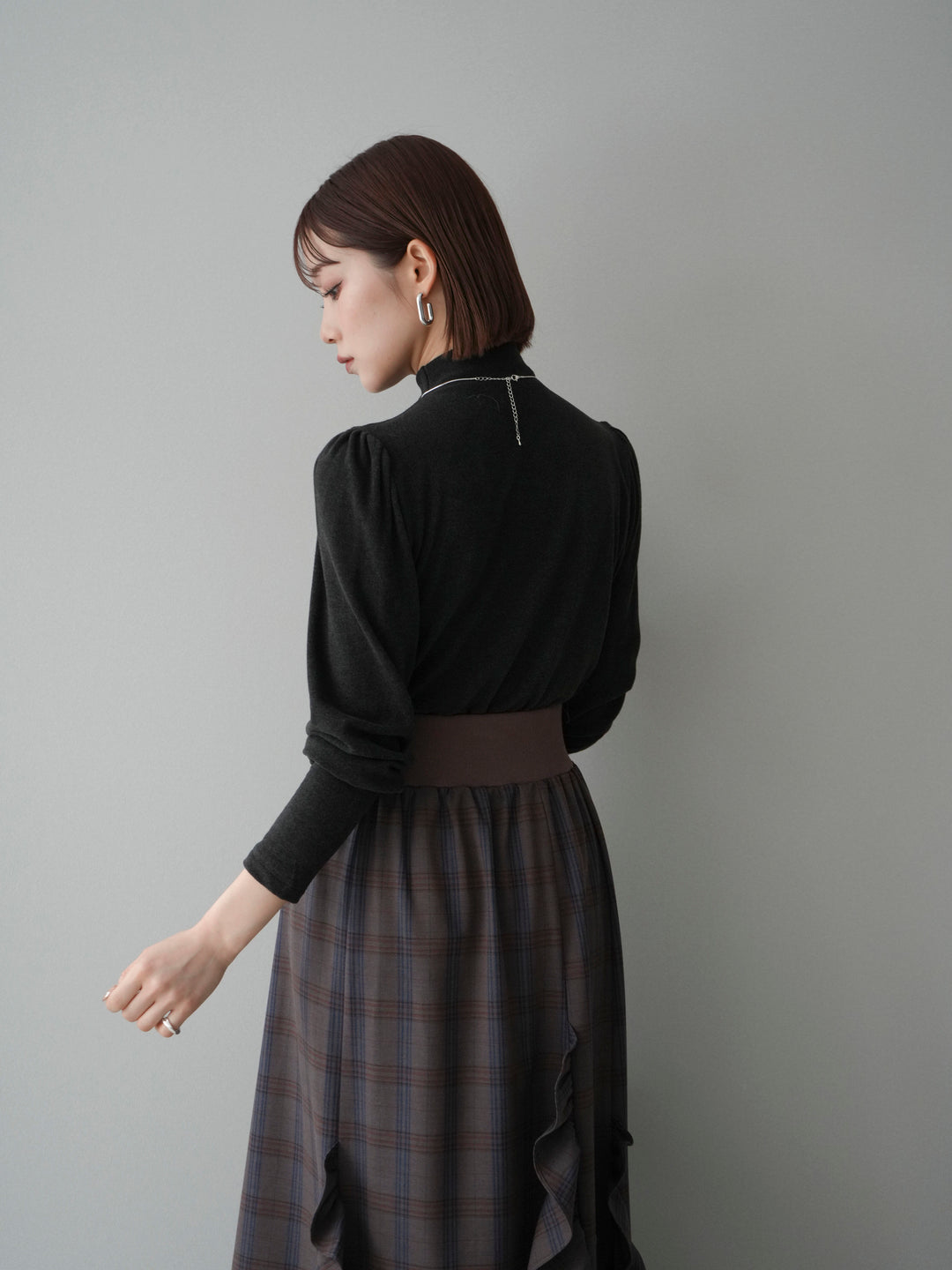 [SET]プチネックパワーショルダー起毛トップス+プチネックパワーショルダー起毛トップス(2set)