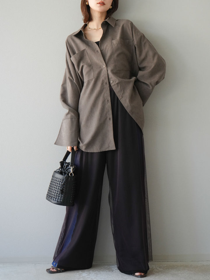 [予約]デニム切替2WAYデザインスウェットパンツ/ブラック