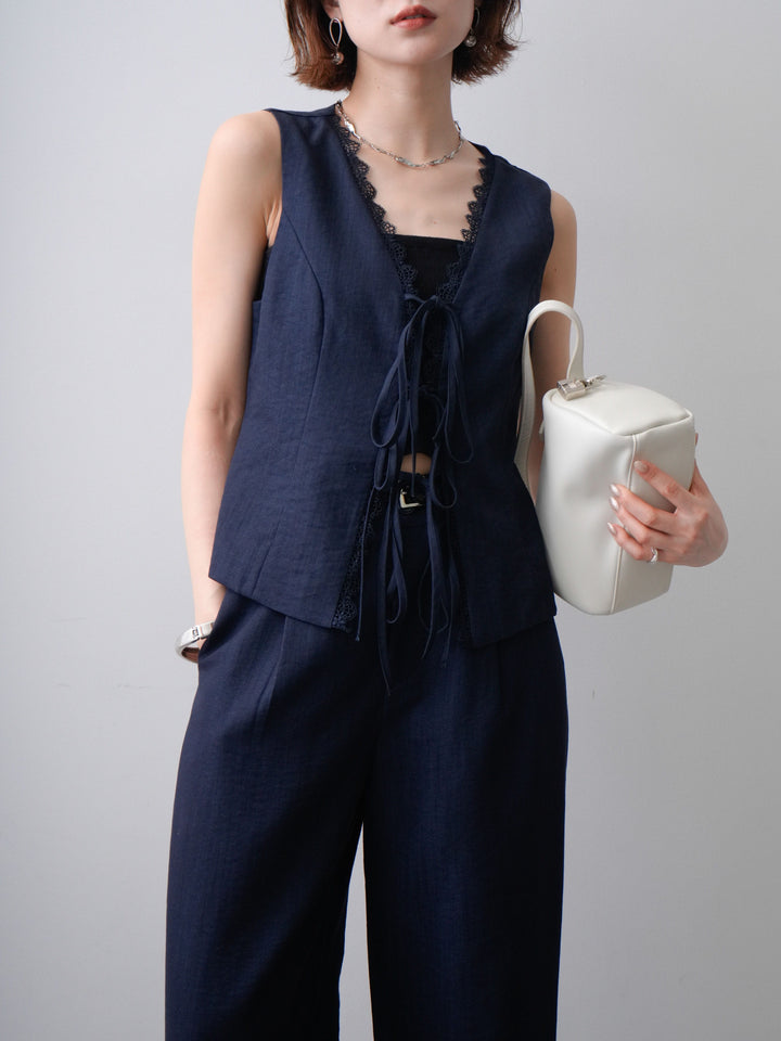 [予約]クリーンラインレーストリムベスト/blue