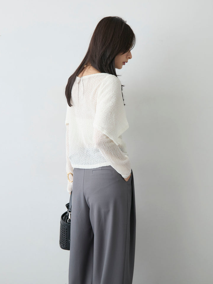 [予約]レースケープデザイントップス/beige