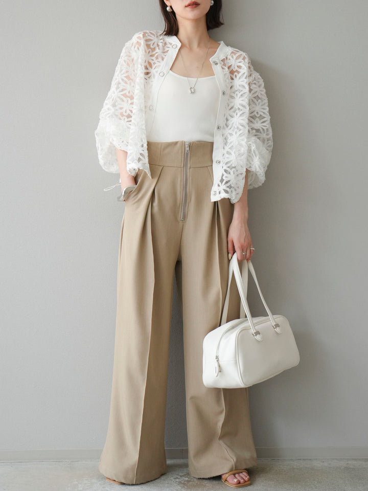 [予約]テープレースシアーブルゾン/オフホワイト