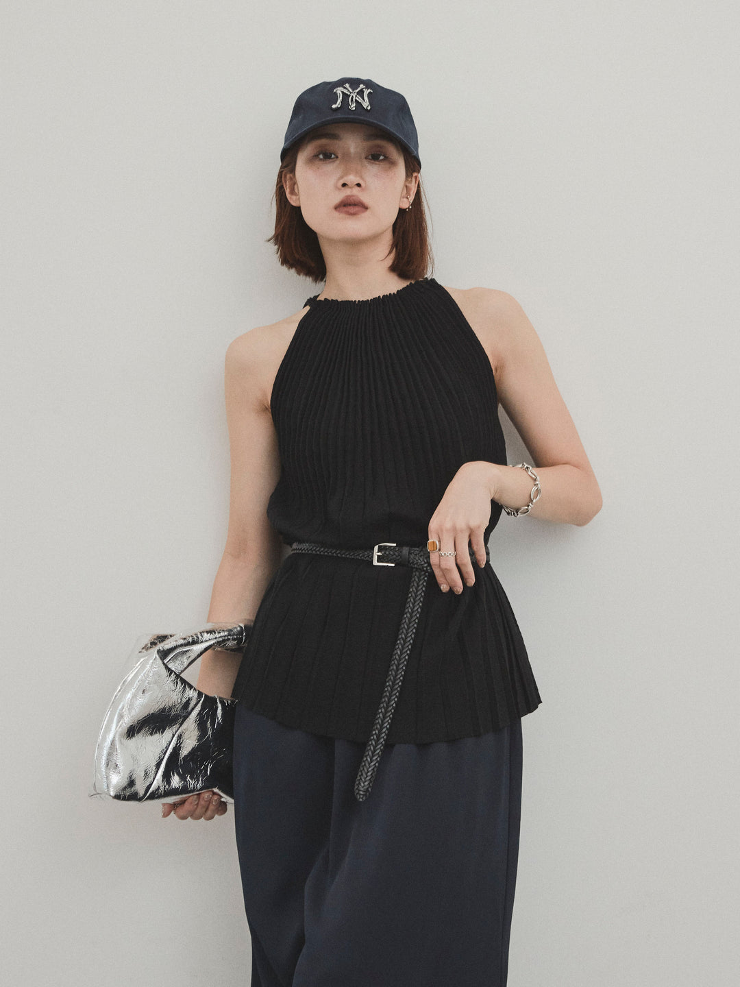 [SET]プリーツニットキャミソール+プリーツニットキャミソール(2set)