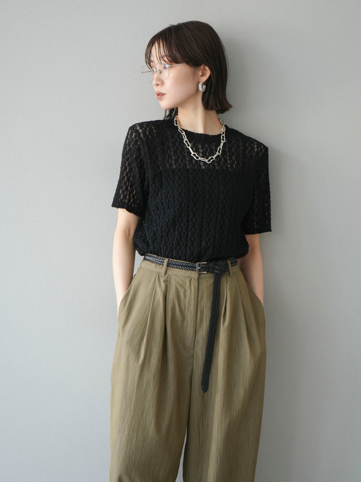 [SET]カットレースTシャツ+選べるアクセセット(2set)