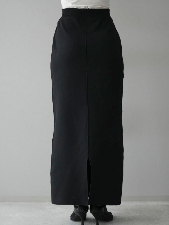 [Pre-order] Pocket Design Milan Rib Knit Skirt/Black