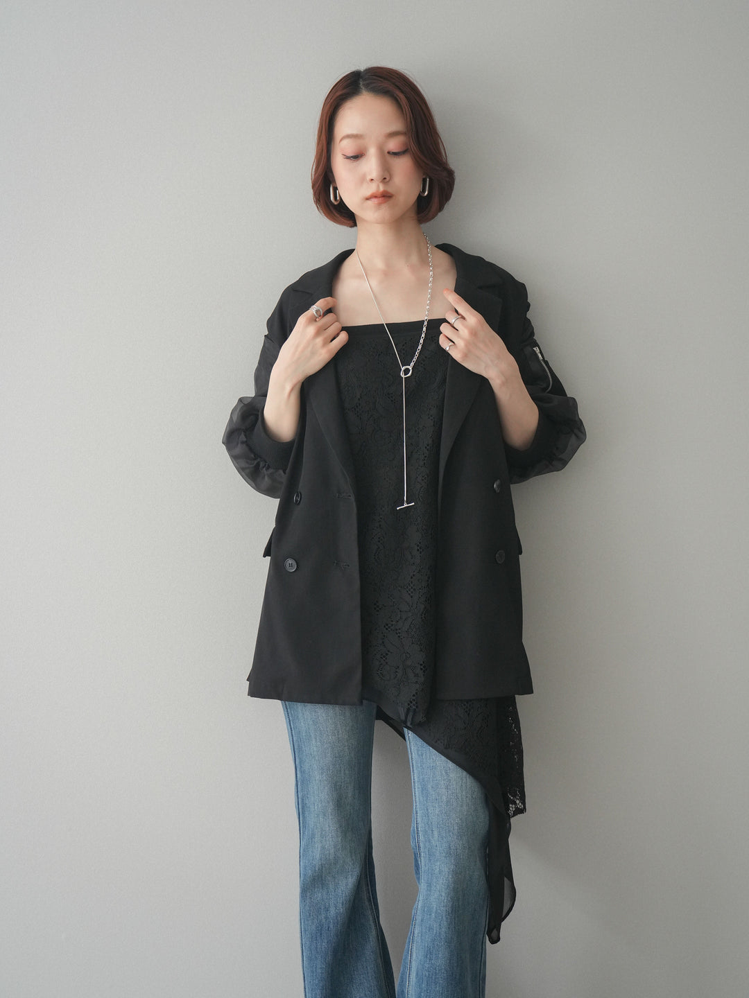 [SET]MA-1ドッキングデザインジャケット+選べるアクセセット(2set)